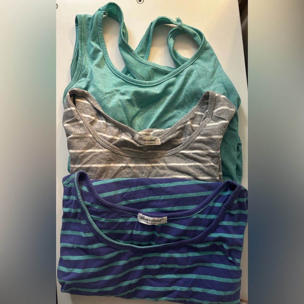 Maternity/Nursing Tanks- M Teal, M White and Grey Stripe, M Blue and Teal Stripe